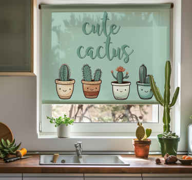 Estore de rolo cozinha cacto fofo - TenStickers