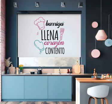 Estor enrollable cocina original divertido cita de comida - TenVinilo
