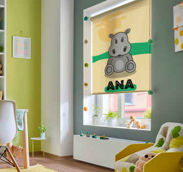 Store enrouleur animaux hippopotame personnalisable - TenStickers