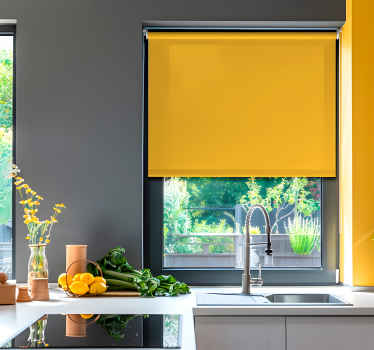 Estor enrollable amarillo sombras de girasol - TenVinilo