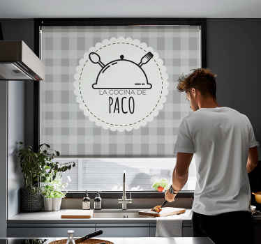 Estor enrollable cocina blanca personalizable - TenVinilo