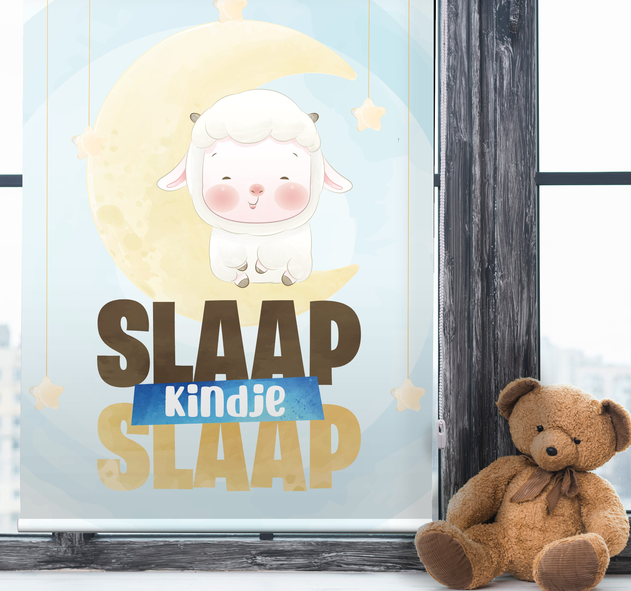 Tenstickers Rolgordijn babykamer slaap kindje slaap