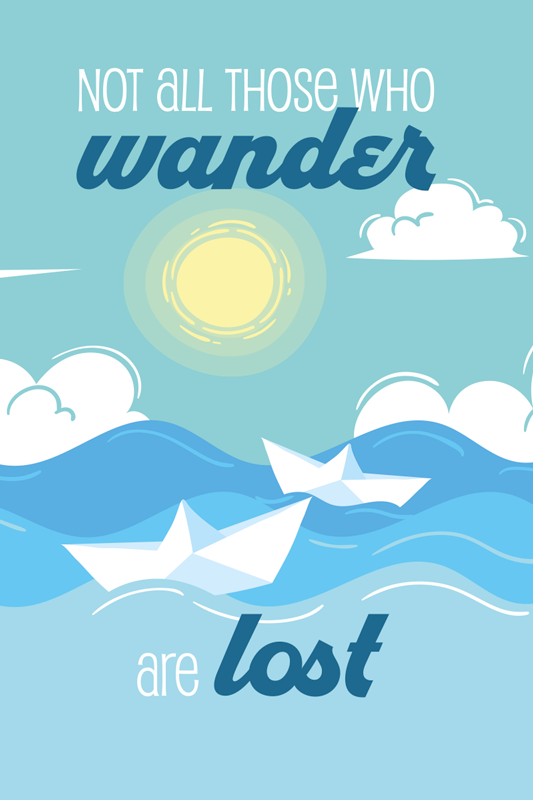 Rollo Fenster Kinderzimmer Wanderlost Zitat - TenStickers