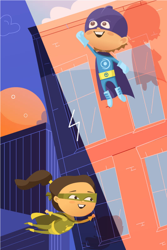 Superkids superhelt Rullegardin - TenStickers