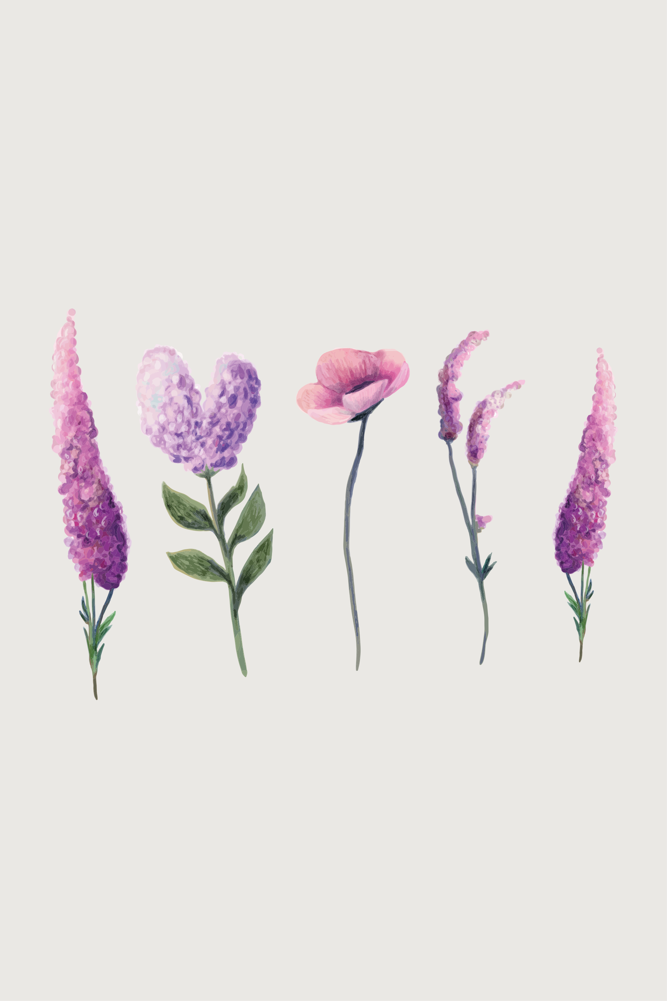 Estor estilo floral Dibujos de flores moradas - TenVinilo