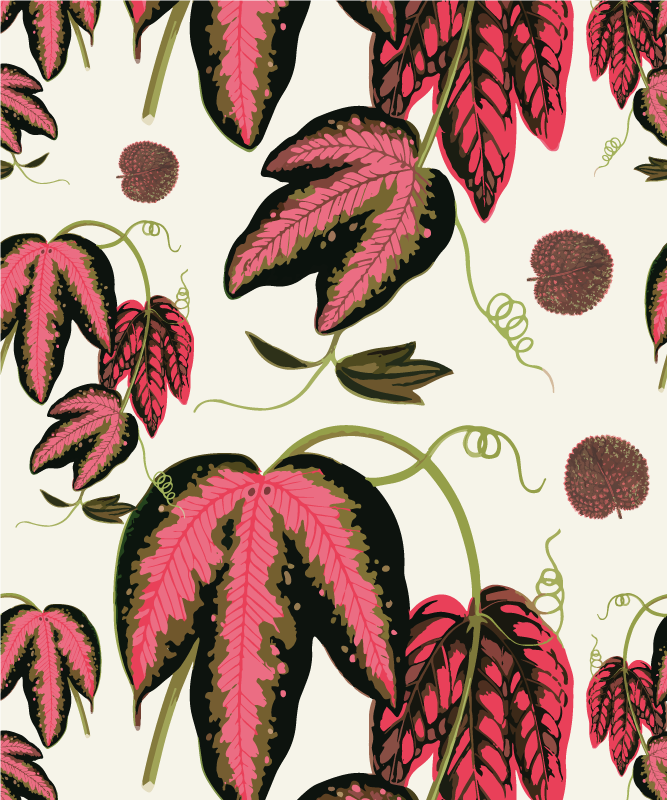 TenStickers. Cortina de rolo de flor com padrão de maranta. Estas cortinas de flores com motivos maranta são perfeitas para a casa e para a sua empresa, com materiais de elevada qualidade são resistentes e fáceis de limpar.