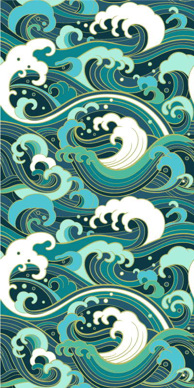 Art Nouveau waves original roller blind - TenStickers