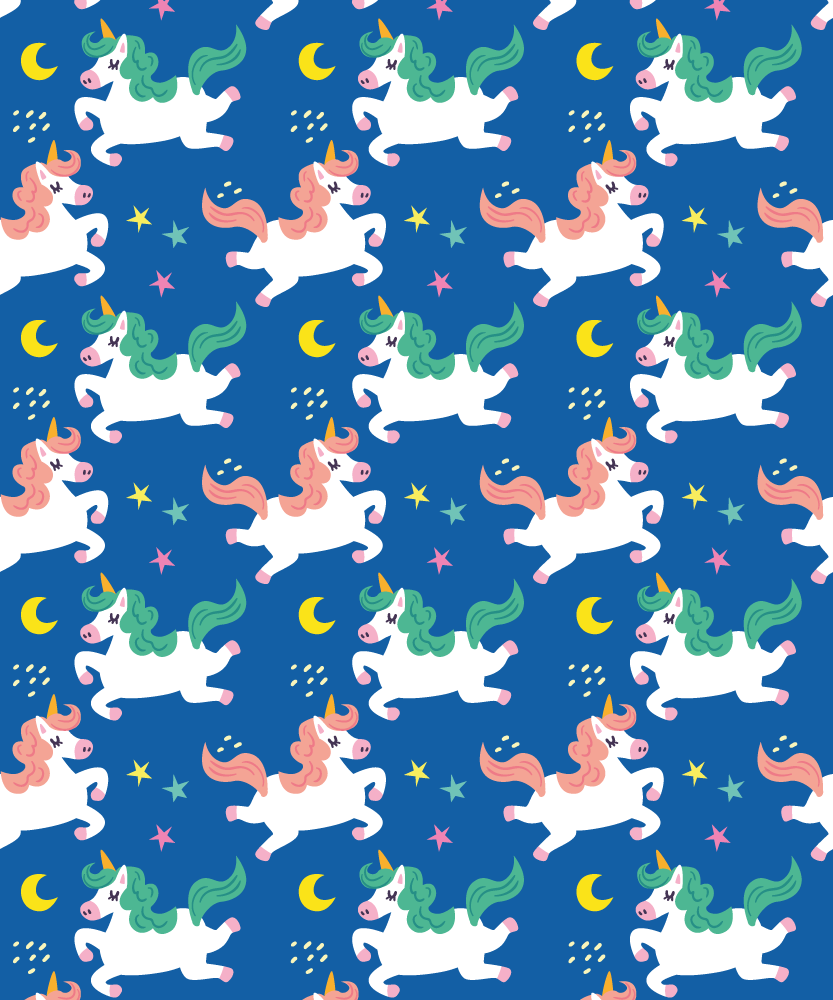 Unicorn pattern with moon Kids blind - TenStickers