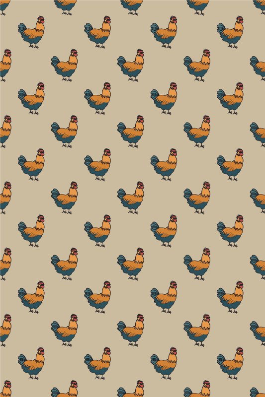 Papel de parede de desenho animado de frango cozinheiro - TenStickers