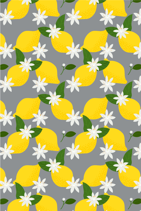 Rollo Fenster Obst zitronen-blumenmuster - TenStickers