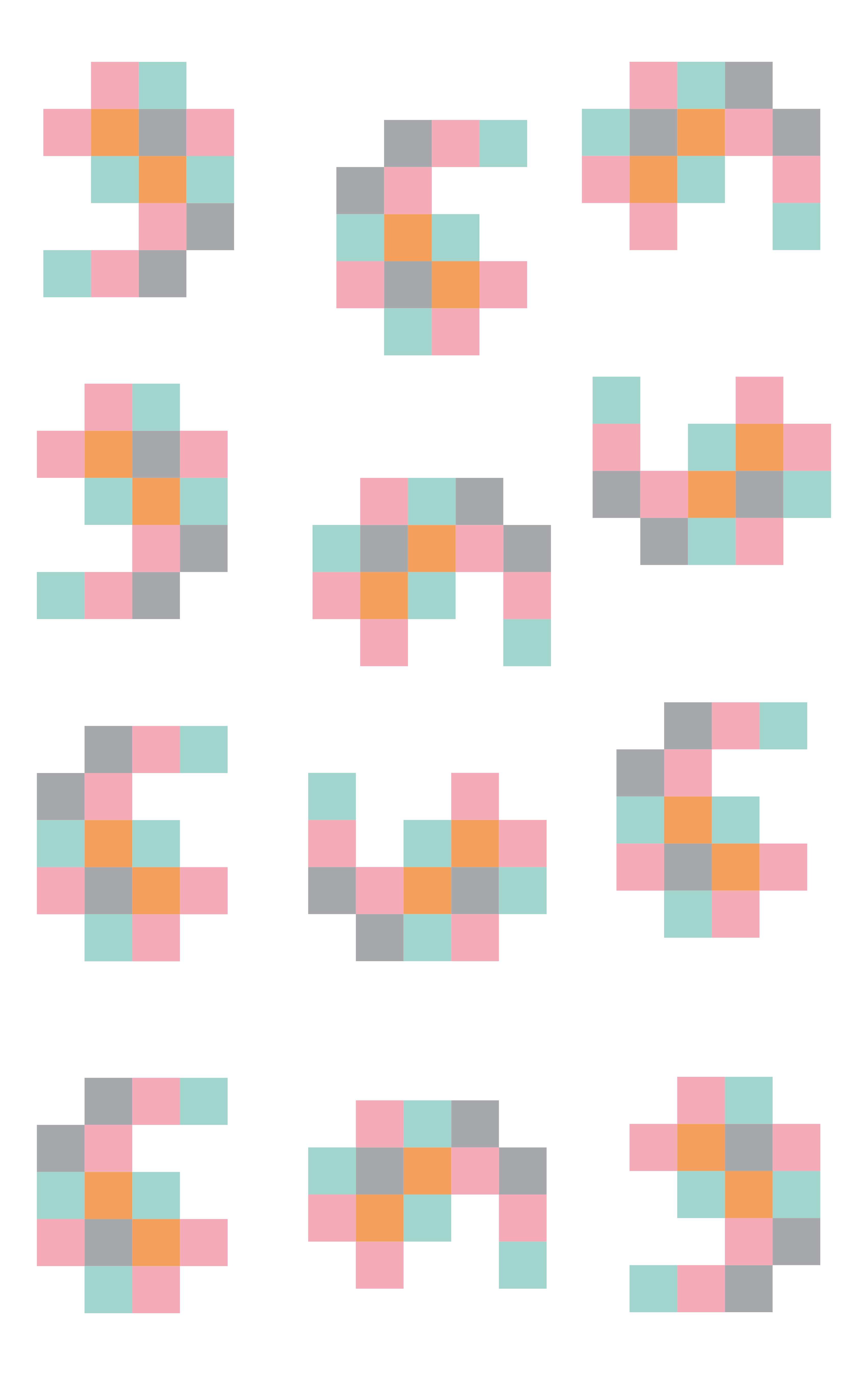 Rollo Fenster originell pixelige geometrische muster - TenStickers