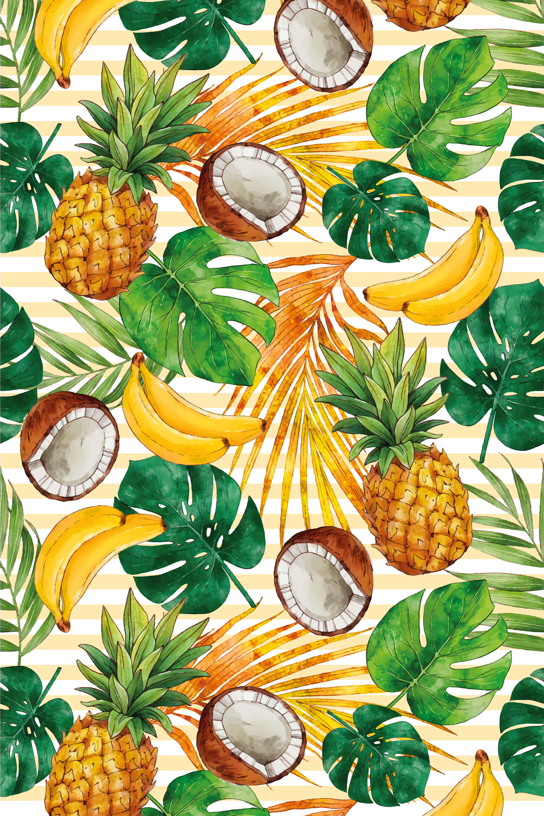 Tropical fruits design blinds in a kitchen - TenStickers