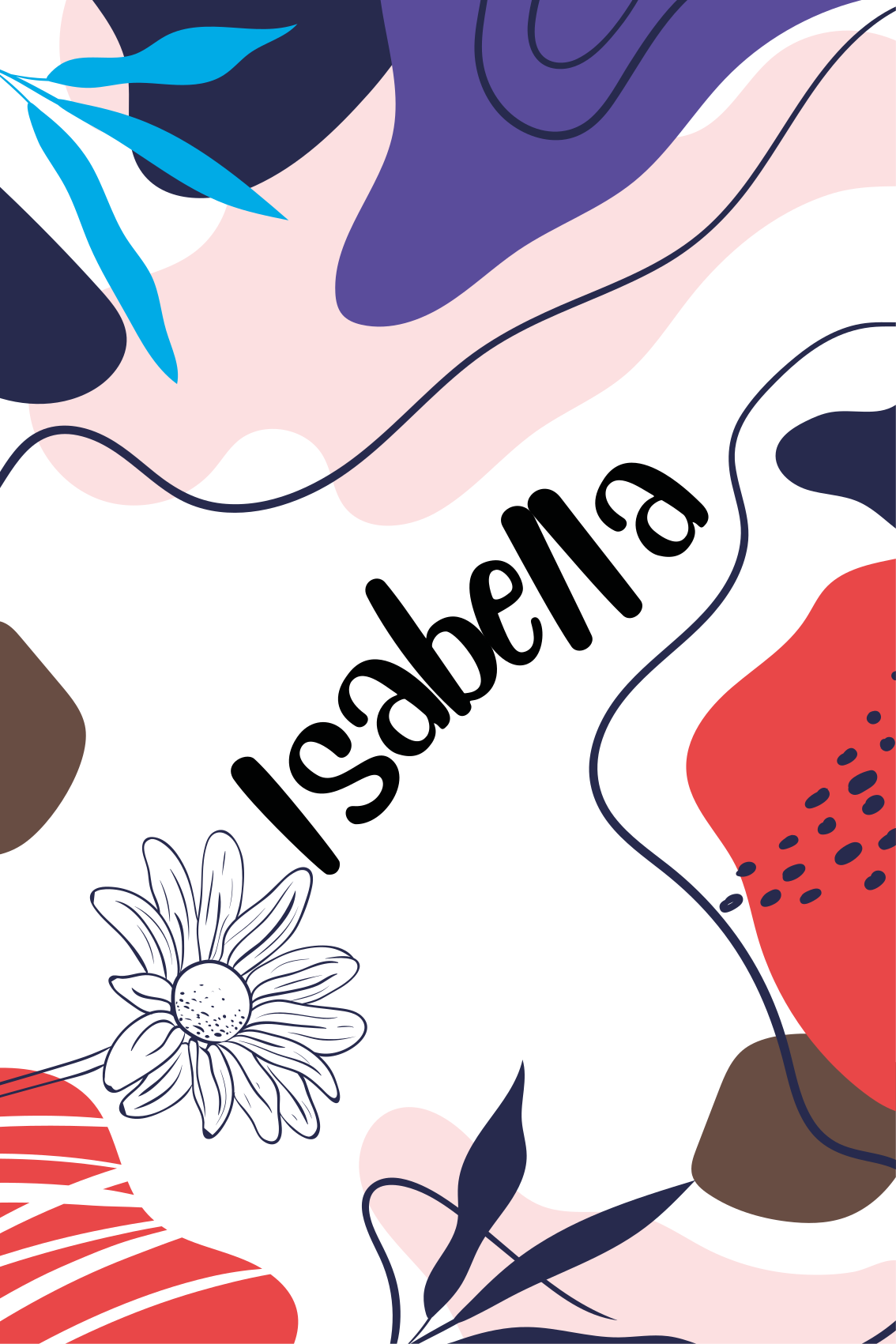 Floral name motif modern roller blind - TenStickers