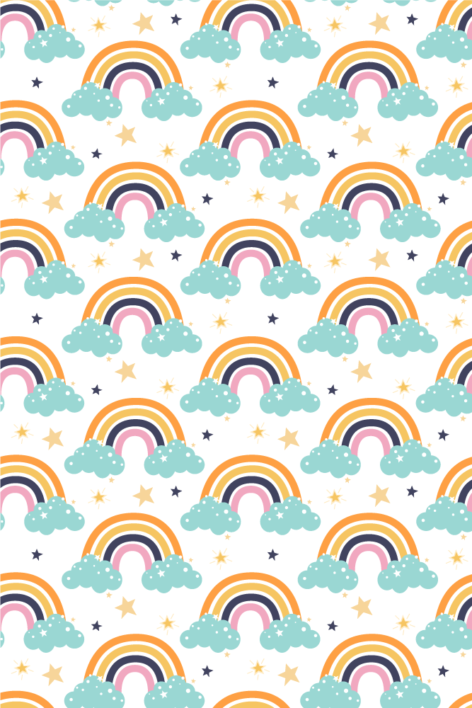 Rollo Fenster Kinderzimmer regenbögen und wolken - TenStickers