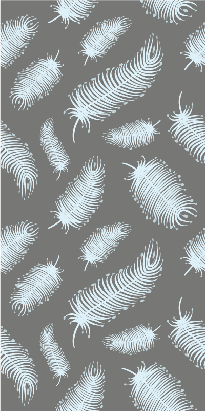 Rollo Fenster Grau federmusterdesign - TenStickers