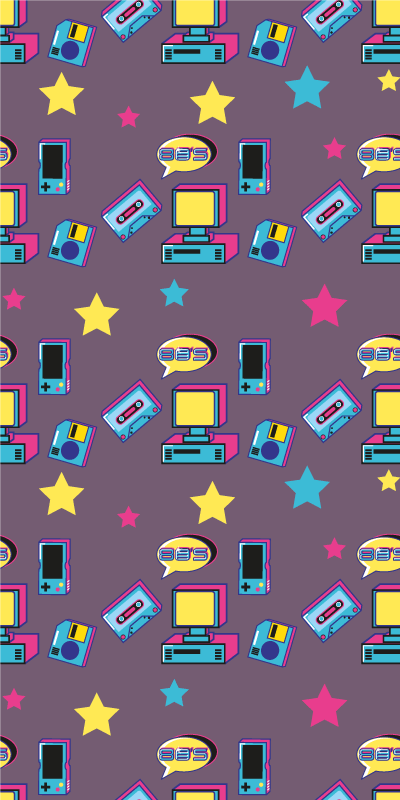 Sistemas de videogame dos anos 80 cortinas vintage - TenStickers