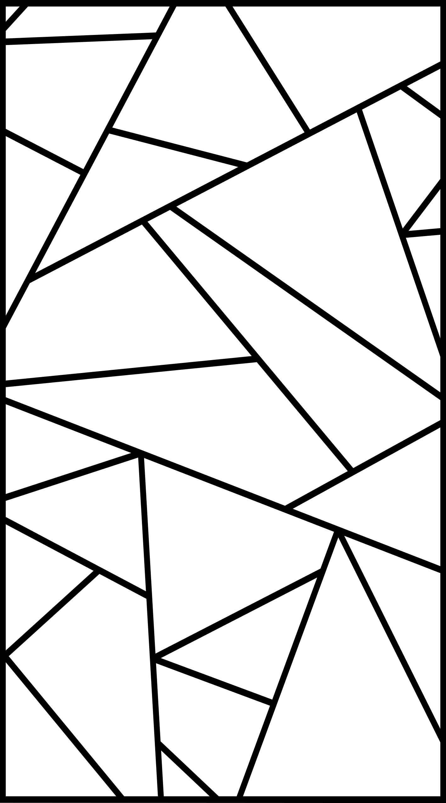 Black geometric lines minimalist design Bathroom window blind - TenStickers