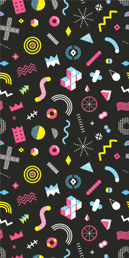 Geometric pop pattern original roller blind - TenStickers