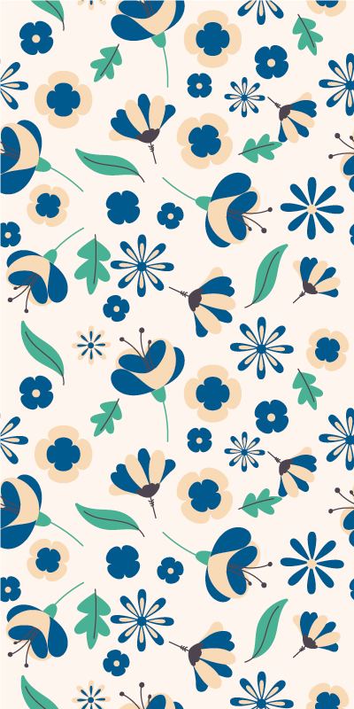 法国省级白花植物卷簾 - TenStickers