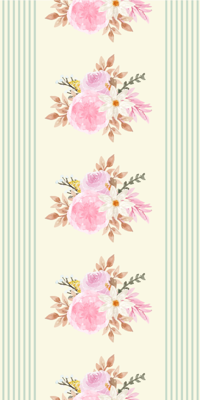 French Provincial striped pattern blind flowers and plants - TenStickers
