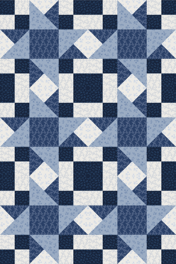 Cortina roller textura patrones geométricos de patchwork - TenVinilo