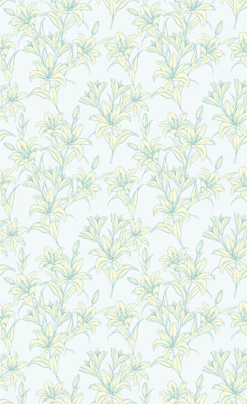 Lilies vintage floral pattern Flower blind - TenStickers