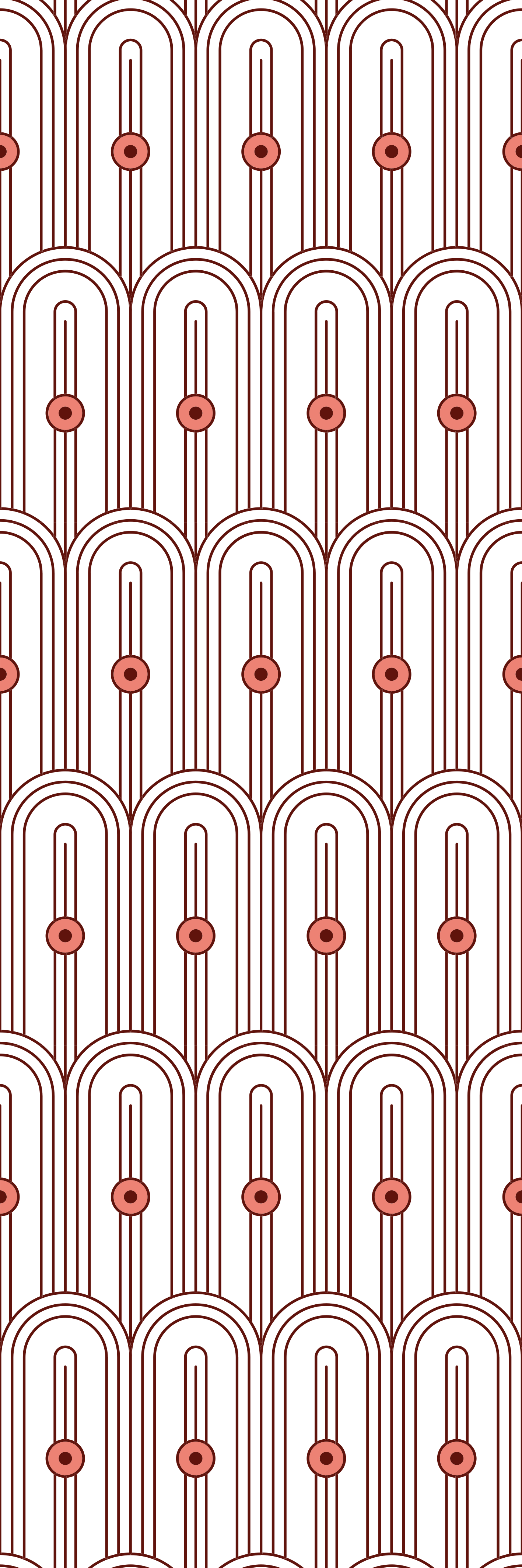 Stores Art Déco motif rouge et blanc - TenStickers