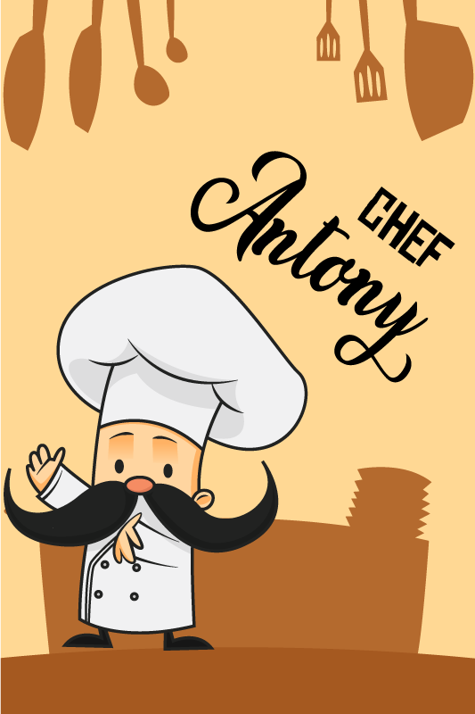 Estor enrollable cocina cocinero personalizado - TenVinilo
