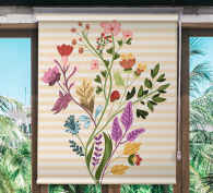 Ritad blombukett blomma rullgardin - Tenstickers