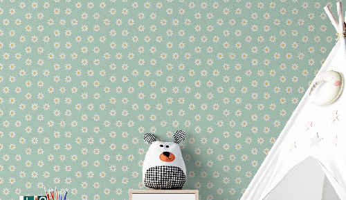 papel parede azulejos Padrão pastel estilo kawaii - TenStickers