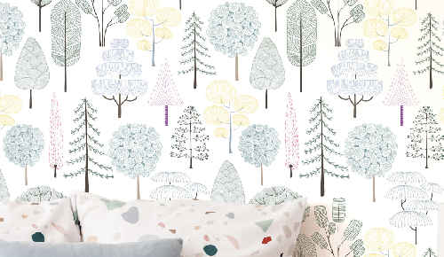 Papel de parede árvores infantis