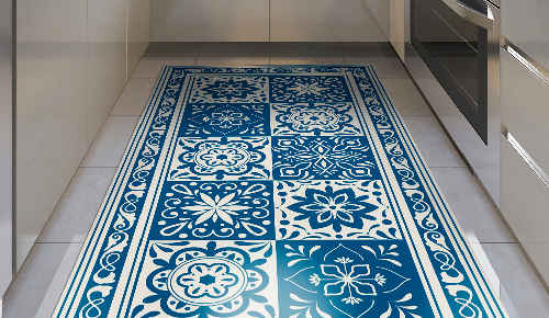 Kitchen Floor Mat With Gray Tiles . Kitchen Mat, Door Mat,moroccan Tiles Mat,linoleum  Rug,area Rug,linoleum Mat,art Mat,large Mats -  Israel