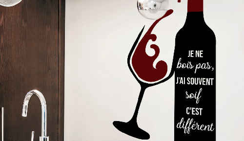 Sticker Mural Cuisine Bon appétit vin - TenStickers