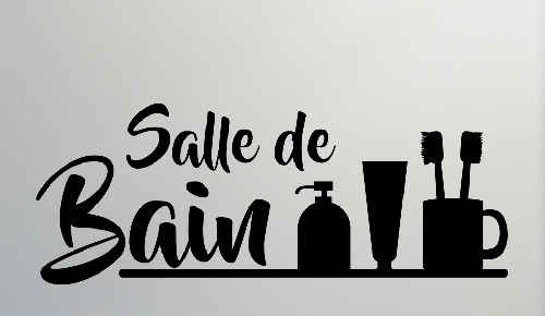 Stickers salle de bain pour porte