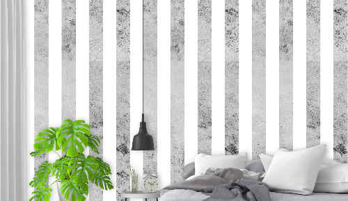 Papel pintado gris y blanco