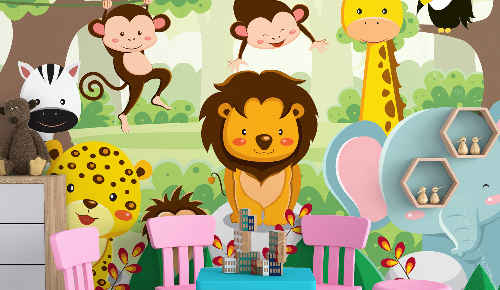 Animal wall murals for nursery