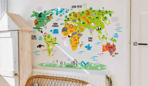 Vinilos mapamundi infantiles