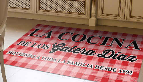 Alfombras vinílicas para cocina con textos