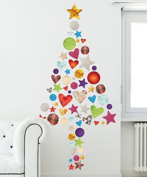 Versier met kerst stickers