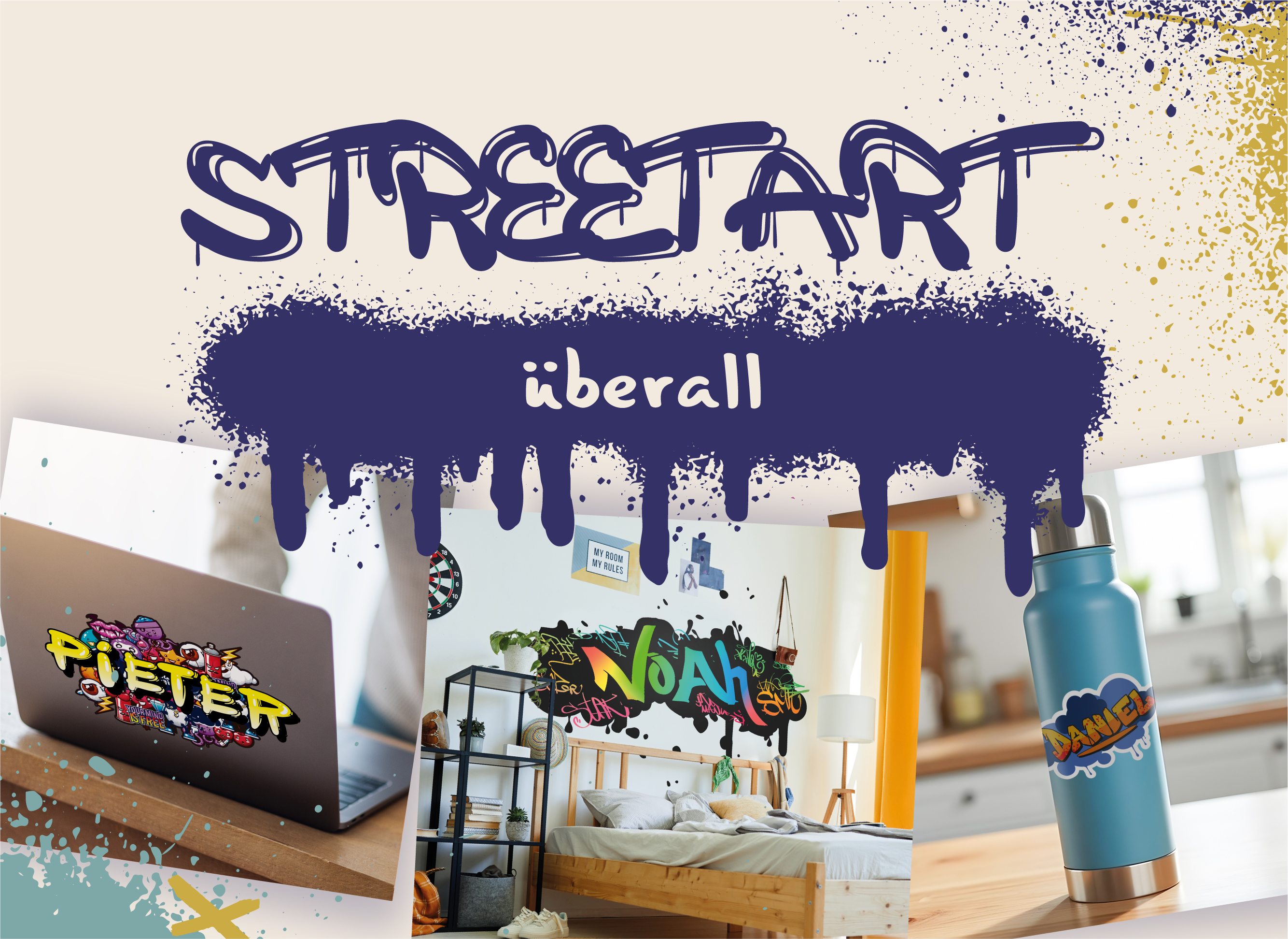 Personalisierte Graffiti-Wandtattoo: