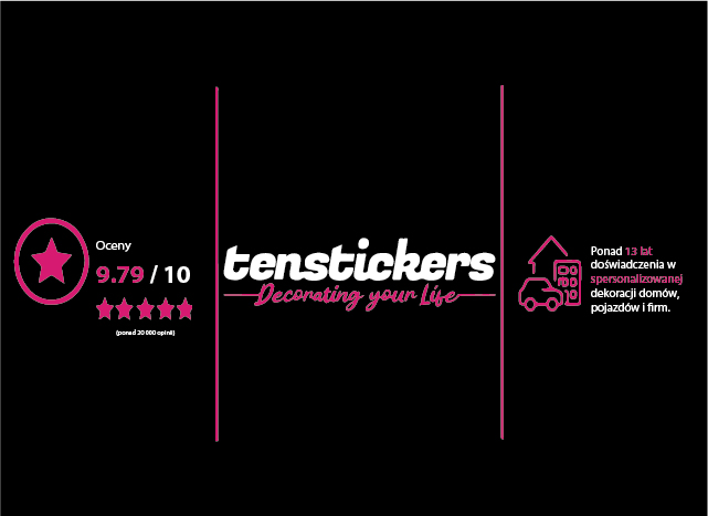 Tenstickers dekoruje Twoje życie. Ocena 9.77/10 (ponad 20 000 opinii).
