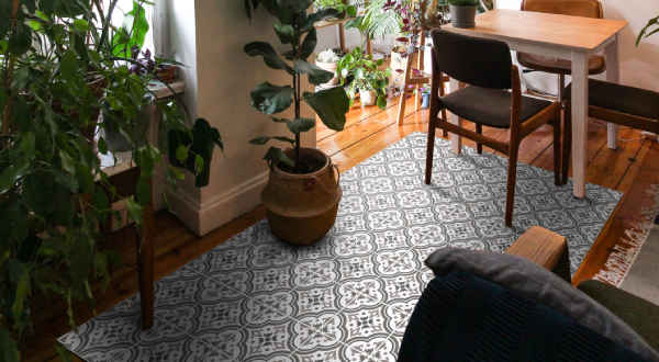 Vinyl Teppich mit Fliesen