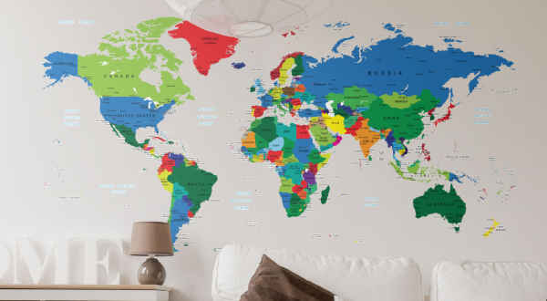 Muurstickers Wereldkaart - Tenstickers