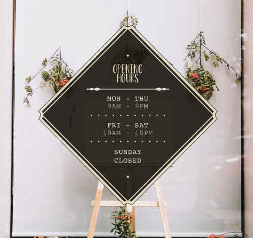 Open Hours Stickers - Tenstickers Open Hours Stickers - Tenstickers