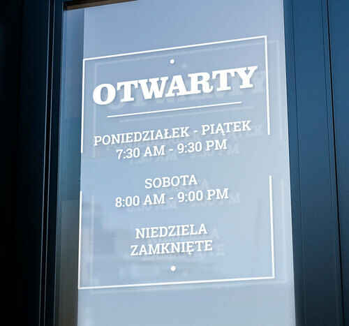 Naklejki z godzinami otwarcia - Tenstickers