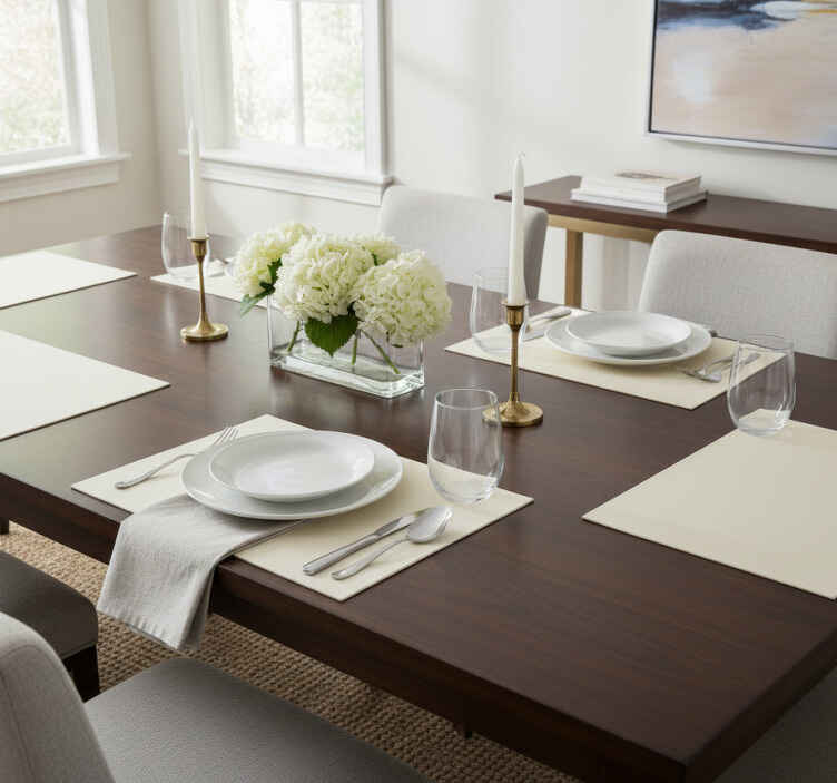 Elegant placemats in cloud dancer color - TenStickers