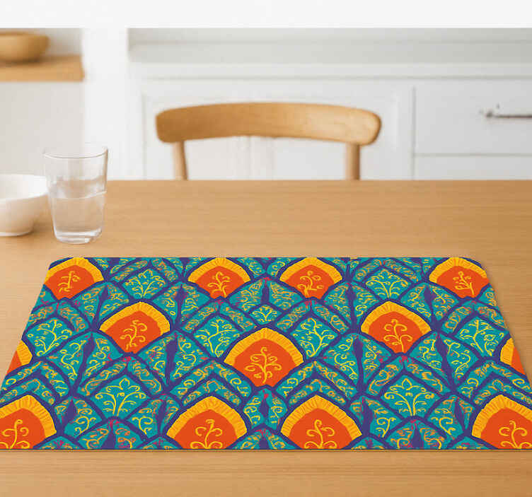 Original placemats colorful indian peacock design - TenStickers