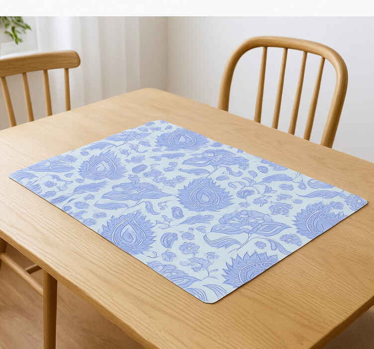 Original placemats blue paisley floral design - TenStickers