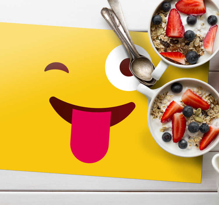 Emoji moderne visage enfants sets de table en sticker