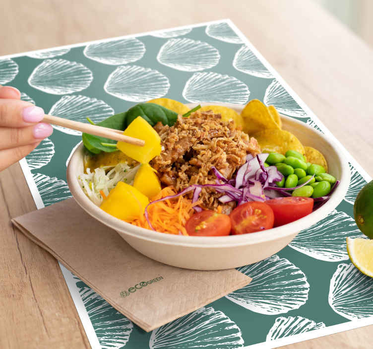 Retro Seashell Pattern shell placemats TenStickers